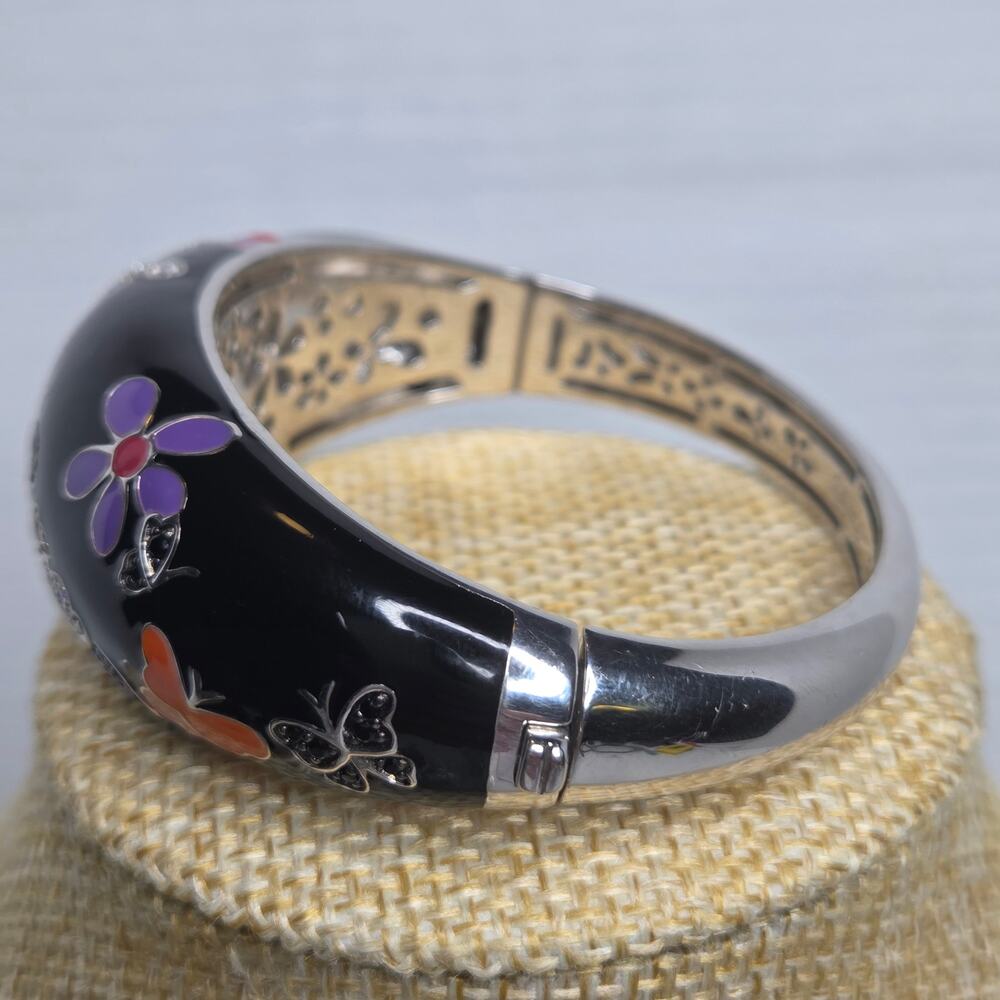 Belle Etoile Hand Painted Art Deco Flutter Bangle Bracelet - Picture 6 of 9